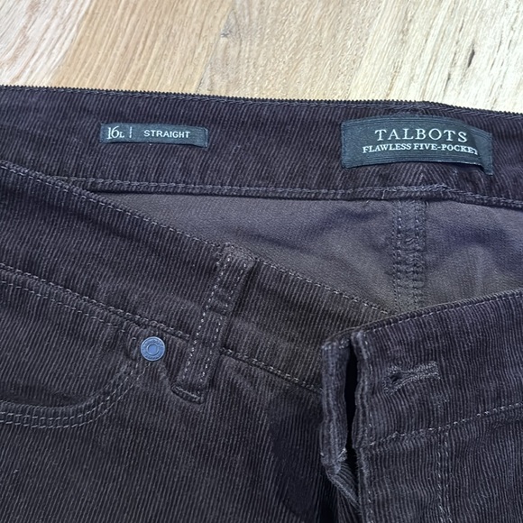Talbots size 16L straight brown corduroy pants - Picture 2 of 8
